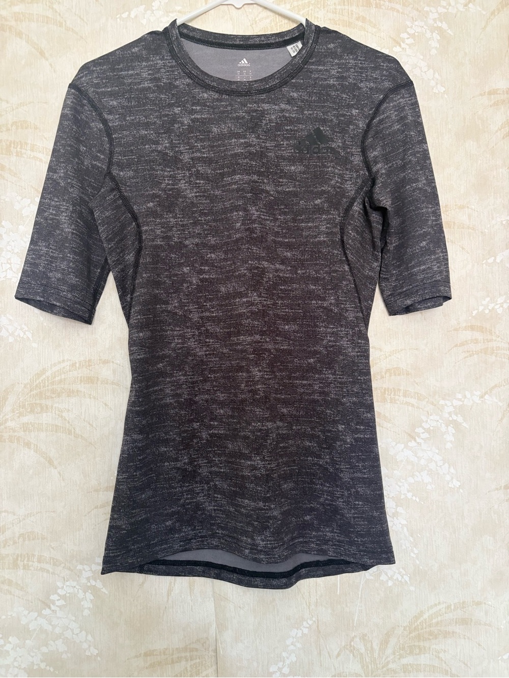 adidas Charcoal Heather Short-Sleeve Performance Top